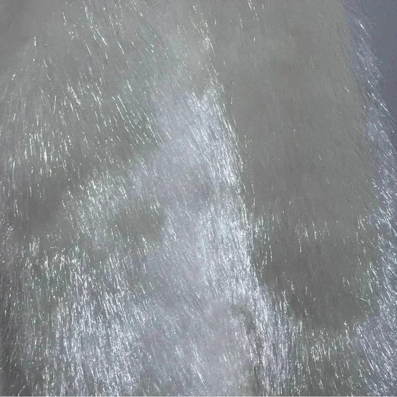 Kikit Ivory Faux Fox Fur Front Stretchy Knit Back Zip Vest Sleeves Size Long - Picture 4 of 6